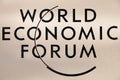 Emblem of the World Economic Forum in Davos Royalty Free Stock Photo