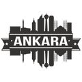 Ankara Turkey Asia Icon Vector Art Design Skyline Flat City Silhouette Editable Template Royalty Free Stock Photo