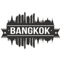 Bangkok Thailand Asia Icon Vector Art Design Skyline Flat City Silhouette Editable Template Royalty Free Stock Photo