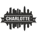 Charlotte North Carolina United States Of America USA Icon Vector Art Design Skyline Flat City Silhouette Editable Template