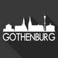 Gothenburg Sweden Europe Euro Icon Vector Art Flat Shadow Design Skyline City Silhouette Template Black Background Royalty Free Stock Photo