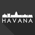 Havana Cuba America Icon Vector Art Flat Shadow Design Skyline City Silhouette Template Black Background