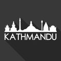 Kathmandu Nepal Asia Icon Vector Art Flat Shadow Design Skyline City Silhouette Template Black Background Royalty Free Stock Photo