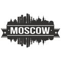 Moscow Russia Europe Asia Euro Icon Vector Art Design Skyline Flat City Silhouette Editable Template Royalty Free Stock Photo