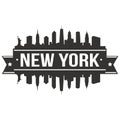 New York United States Of America USA Icon Vector Art Design Skyline Flat City Silhouette Editable Template Royalty Free Stock Photo