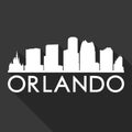 Orlando Florida United States Of America USA Icon Vector Art Flat Shadow Design Skyline City Silhouette Template Black Royalty Free Stock Photo