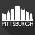 Pittsburgh Pennsylvania United States Of America USA Icon Vector Art Flat Shadow Design Skyline City Silhouette Template Black