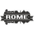 Rome Italy Italia Euro Europe Icon Vector Art Design Skyline Flat City Silhouette Editable Template