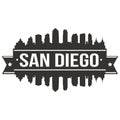 San Diego California United States Of America USA Icon Vector Art Design Skyline Flat City Silhouette Editable Template