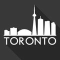 Toronto Canada North America Icon Vector Art Flat Shadow Design Skyline City Silhouette Black Background Royalty Free Stock Photo