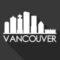 Vancouver Canada North America Icon Vector Art Flat Shadow Design Skyline City Silhouette Black Background Royalty Free Stock Photo