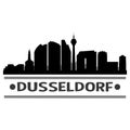Dusseldorf Germany Europe City Icon Vector Art Design Skyline Night Flat Shadow