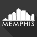 Memphis Tennessee USA city Icon Vector Art Design Skyline Night Flat Shadow