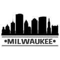 Milwaukee Wisconsin USA America City Icon Vector Art Design Skyline Night Flat Shadow