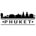 Phuket Thailand Thai Asia Icon Vector Art Design Skyline Night Flat Shadow