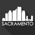 Sacramento California USA city Icon Vector Art Design Skyline Night Flat Shadow