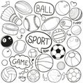 Sport Traditional Doodle Icons Sketch Hand Made Design Vector Royalty Free Stock Photo