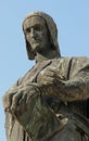 Emblematic expression of Dante in a fine bronze statue Royalty Free Stock Photo