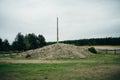 Emblematic place of the Camino de Sanitago, the Cruz de Fierro. Near the Leonese town of Foncebadon, Spain.