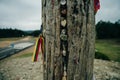 Emblematic place of the Camino de Sanitago, the Cruz de Fierro. Near the Leonese town of Foncebadon, Spain.