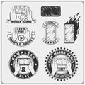 Emblems and icons of mobile games and apps.