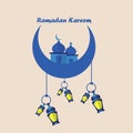 Emblems for islamic holy holiday Ramadan. Ramadan Kareem calligraphy. Ramadan traditions vektor design.