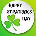 Emblems leaf clover. Irish shamrock leaves for Happy St. Patrick s Day. EPS 10.