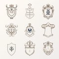 Minimalist Line Drawing Of Antique Crest Set With Subtle Realism