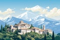 Granada\'s Essence: Alhambra Meets Sierra Nevada in Minimal Art