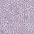 Emboss greek 3d seamless pattern. Embossed relief light background. Greek key meanders surface geometric ornament. Abstract repeat Royalty Free Stock Photo