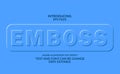 Emboss and neomorphism text, minimal modern blue color. editable font effect Royalty Free Stock Photo