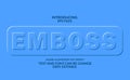 Emboss and neomorphism text, minimal modern blue color. editable font effect
