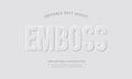 Emboss white text effect style, editable embossed text effect