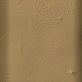 Embossed abstract 3d gold seamless pattern. Vector ornamental fantasy emboss background. Repeat futuristic relief vector backdrop Royalty Free Stock Photo