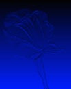 Embossed blue rose