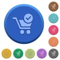 Embossed checkout buttons