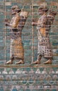 Embossed Colorful Achaemenid Soldiers from Susa of Iran Royalty Free Stock Photo