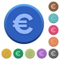 Embossed euro sign buttons