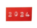 2024 on embossed label sticker Royalty Free Stock Photo