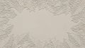 Embossed Leaf Pattern Border on a Neutral Background frame Royalty Free Stock Photo