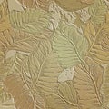 Embossed leafy 3d seamless pattern. Beautiful floral relief autumn background. Repeat textured vector backdrop. Surface emboss Royalty Free Stock Photo