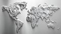 Embossed Metallic World Map Royalty Free Stock Photo