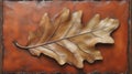 Embossed Oak Leaf Autumnal Wall Decor Royalty Free Stock Photo