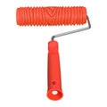 Embossed paint roller , orange on white background, vector illustration Royalty Free Stock Photo