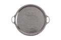 Embossed round silver coffee tray