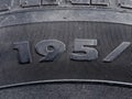 Embossed texture of the tire size of a car Royalty Free Stock Photo