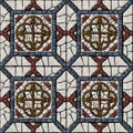 Embossed tiles made of natural stone. Element for interior design. Marble mosaic.