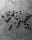 Embossed World Map on Textured Surface Royalty Free Stock Photo
