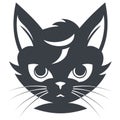 Elegant Black and White Cat Vector Logo Design: Capture the Charm and Sophistication Royalty Free Stock Photo