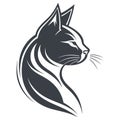 Elegant Black and White Cat Vector Logo Design: Capture the Charm and Sophistication Royalty Free Stock Photo